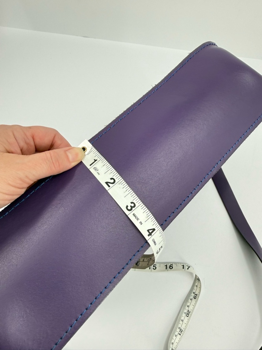 Bohemia Leather Satchel Bag in Purple 14”x10”x4” - Picture 13 of 13